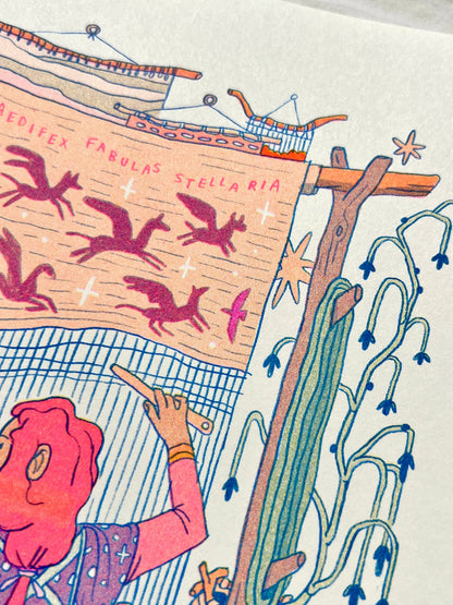 The Weaver: Builder of Star Stories Risograph Print | Natalie Andrewson (CA)