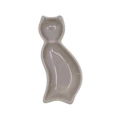 Cat Shaped Porcelain Sauce Dish | Light Gray | (Japan)