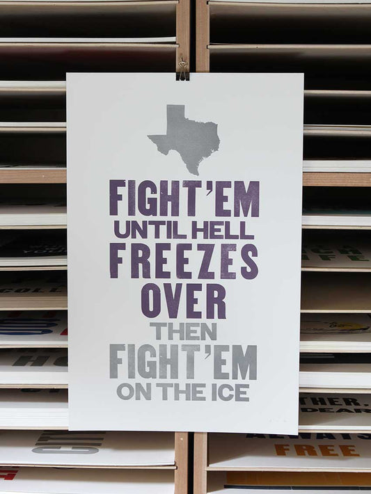Fight Em Letterpress Print | Old Try (WV)