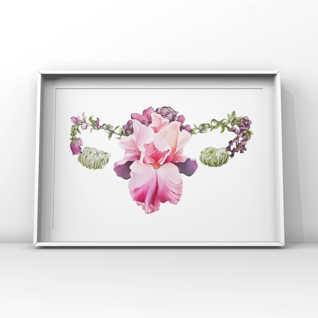 Floral Uterus Anatomy Art Print | Trisha Thompson Adams (OK)