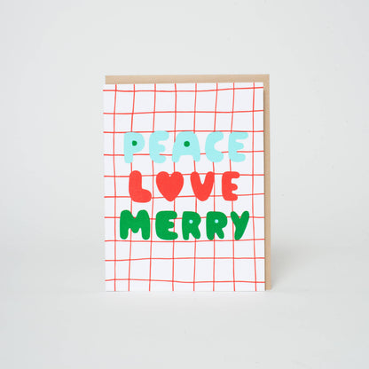 Peace Love Merry Letterpress Holiday Card | Egg Press (OR)