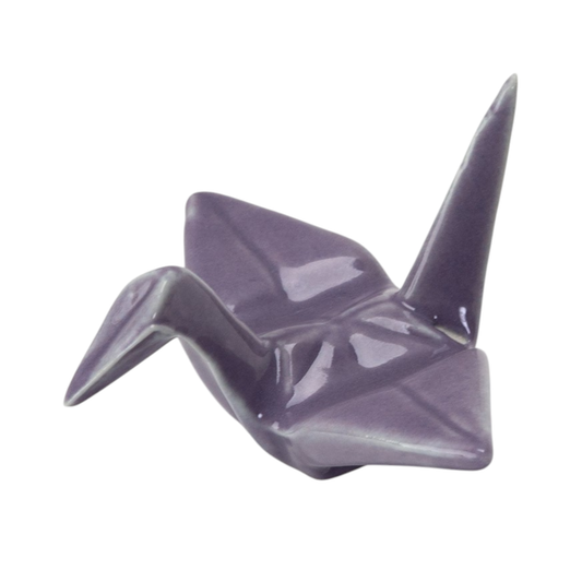 Origami Crane Ceramic Chopstick Rest – Purple