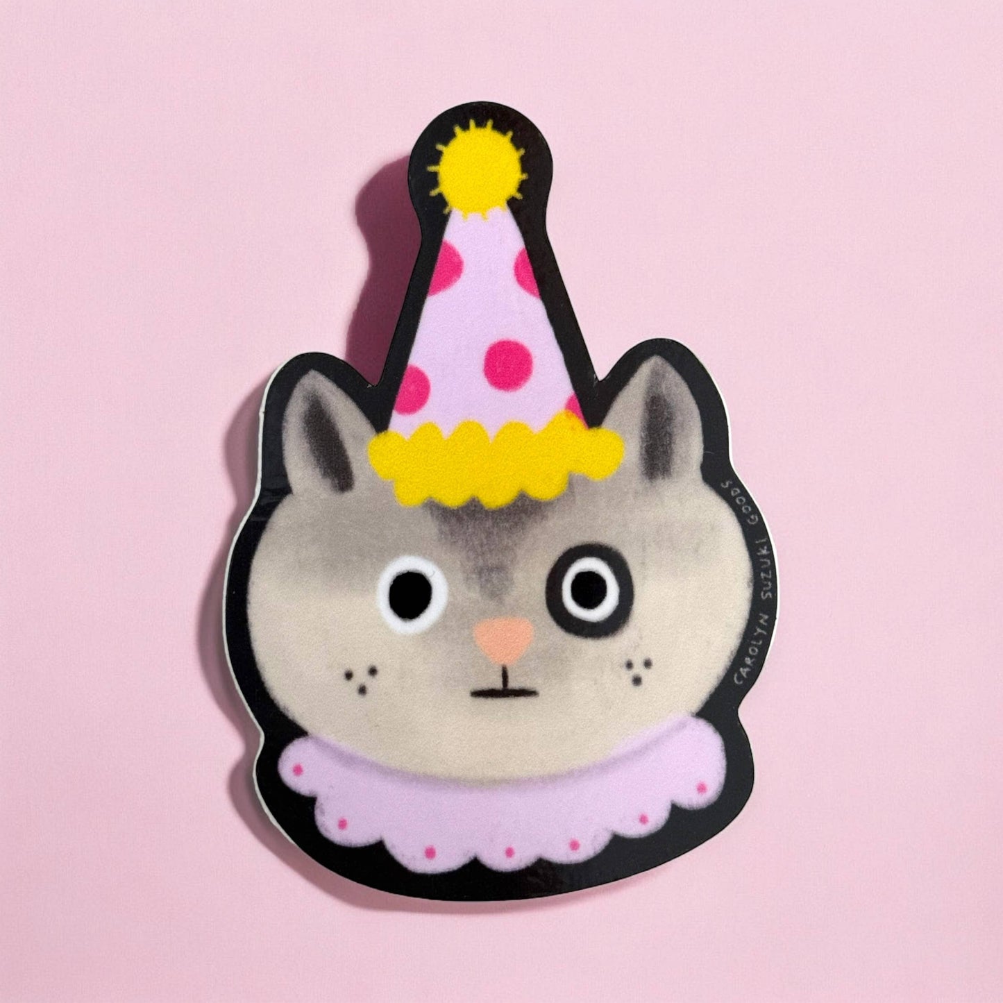 Clown Cat Die Cut Sticker | Carolyn Suzuki (CA)