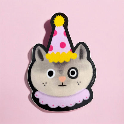 Clown Cat Die Cut Sticker | Carolyn Suzuki (CA)
