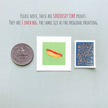 Load image into Gallery viewer, Hotdog Mini Art Print | Mick’s Art Goods (WA)
