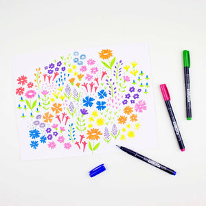 Fudenosuke Colors Calligraphy Brush Pens | 10-Pack | Tombow (Japan