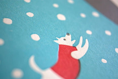 Dog in Snow Holiday Card | Fugu Fugu Press (CA)