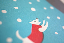 Load image into Gallery viewer, Dog in Snow Holiday Card | Fugu Fugu Press (CA)
