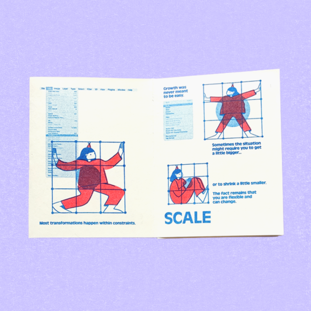 Transform: Thinking Inside the Box riso zine by Pencil and Post, alternate view 2