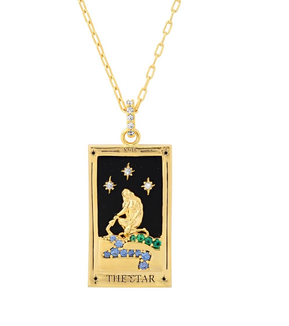 Tarot Card Necklace | The Star | 14K Gold/stainless steel | Christine Jehlickova (ONT)