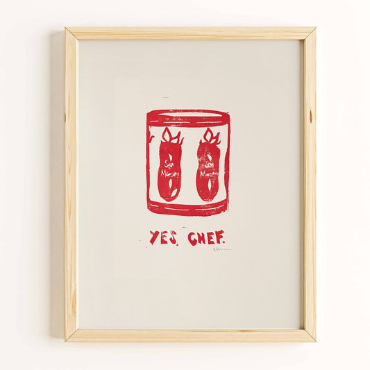 Yes Chef Linocut Print | Ellen Orchard (TX)