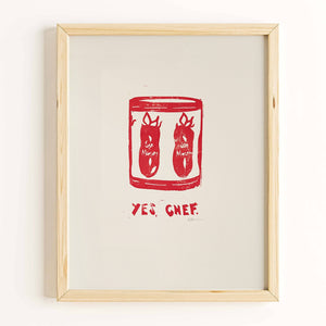 Yes Chef Linocut Print | Ellen Orchard (TX)