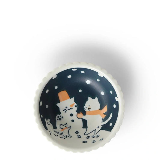 Cat Life Series Ceramic Bowl | Snow (Japan)