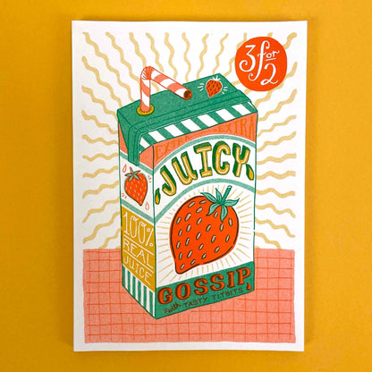 A5 Juicy Gossip Risograph Print | Jacqueline Colley (UK)