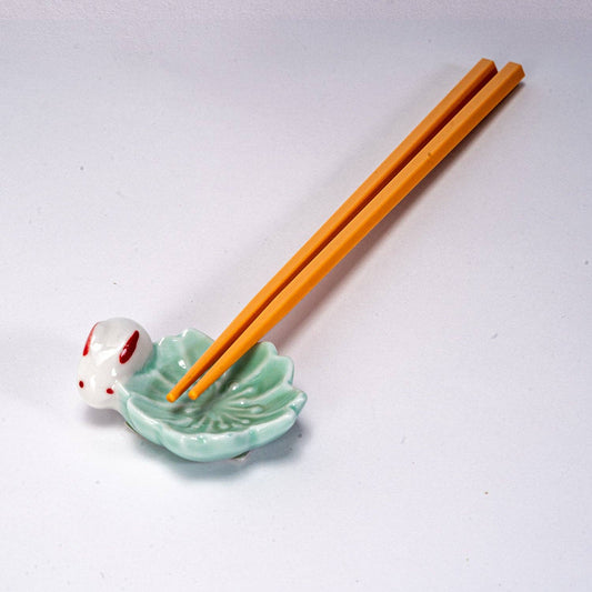Sakura Rabbit Porcelain Chopsticks Rest