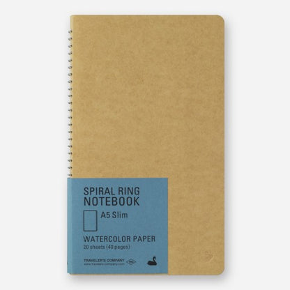 Spiral Ring A5 Slim Watercolor Paper Notebook | Traveler's Company (Japan)