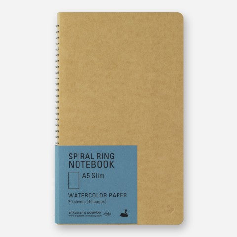 Spiral Ring A5 Slim Watercolor Paper Notebook | Traveler's Company (Japan)