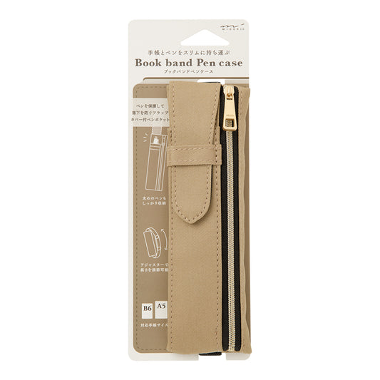 Book Band Pen Case | Beige | Midori (Japan)