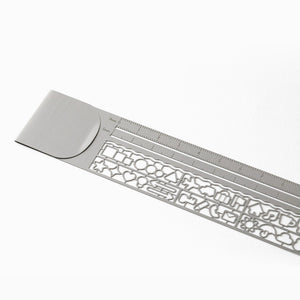 Stencil Clip Ruler | Silver | Midori (Japan)