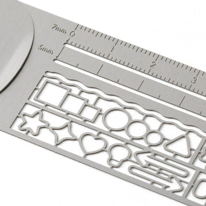 Stencil Clip Ruler | Silver | Midori (Japan)