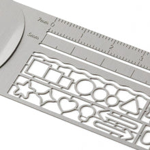 Load image into Gallery viewer, Stencil Clip Ruler | Silver | Midori (Japan)
