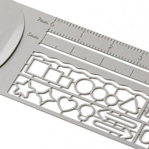 Stencil Clip Ruler | Silver | Midori (Japan)