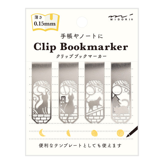 Clip Bookmarker| Cat & Moon  | Midori (Japan)