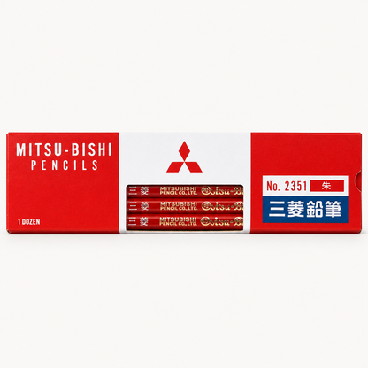 Uni Colored Pencils Pack of 12 | Vermilion | Mitsubishi (Japan)