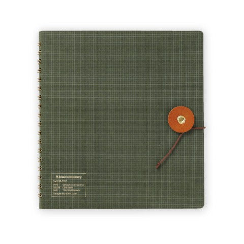 String Tie Grid Notebook | Olive | Kleid (Japan)