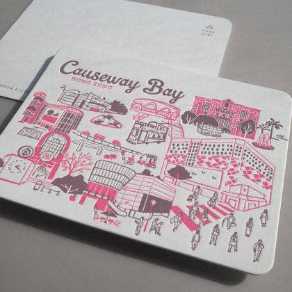 Causeway Bay Hong Kong Letterpress Postcard | ditto ditto (HK)