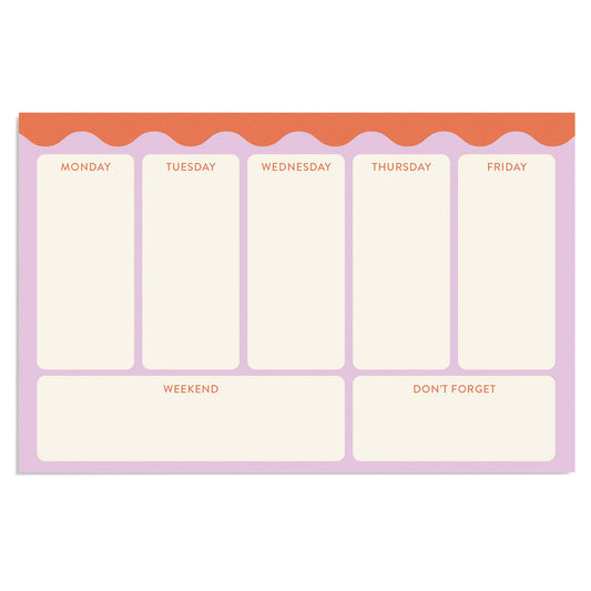 Weekly Notepad | Wavy Lilac + Orange | Paper + Craft Pantry (TX)