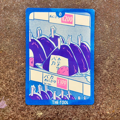 Cornerstore Tarot Risograph Print Postcard | The Fool | Christina Hu (CA)
