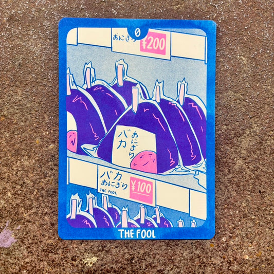 Cornerstore Tarot Risograph Print Postcard | The Fool | Christina Hu (CA)