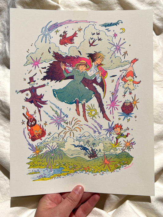 Howl's Moving Castle Riso Print (Small) | Natalie Andrewson (CA)