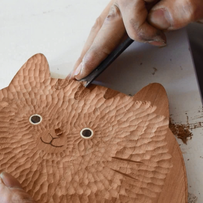 Hand Carved Cat Serving Board | Senser Woodcraft (NJ)