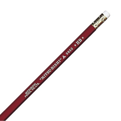 Mitsubishi 9850 Pencil with Eraser (HB) | Uni (Japan)