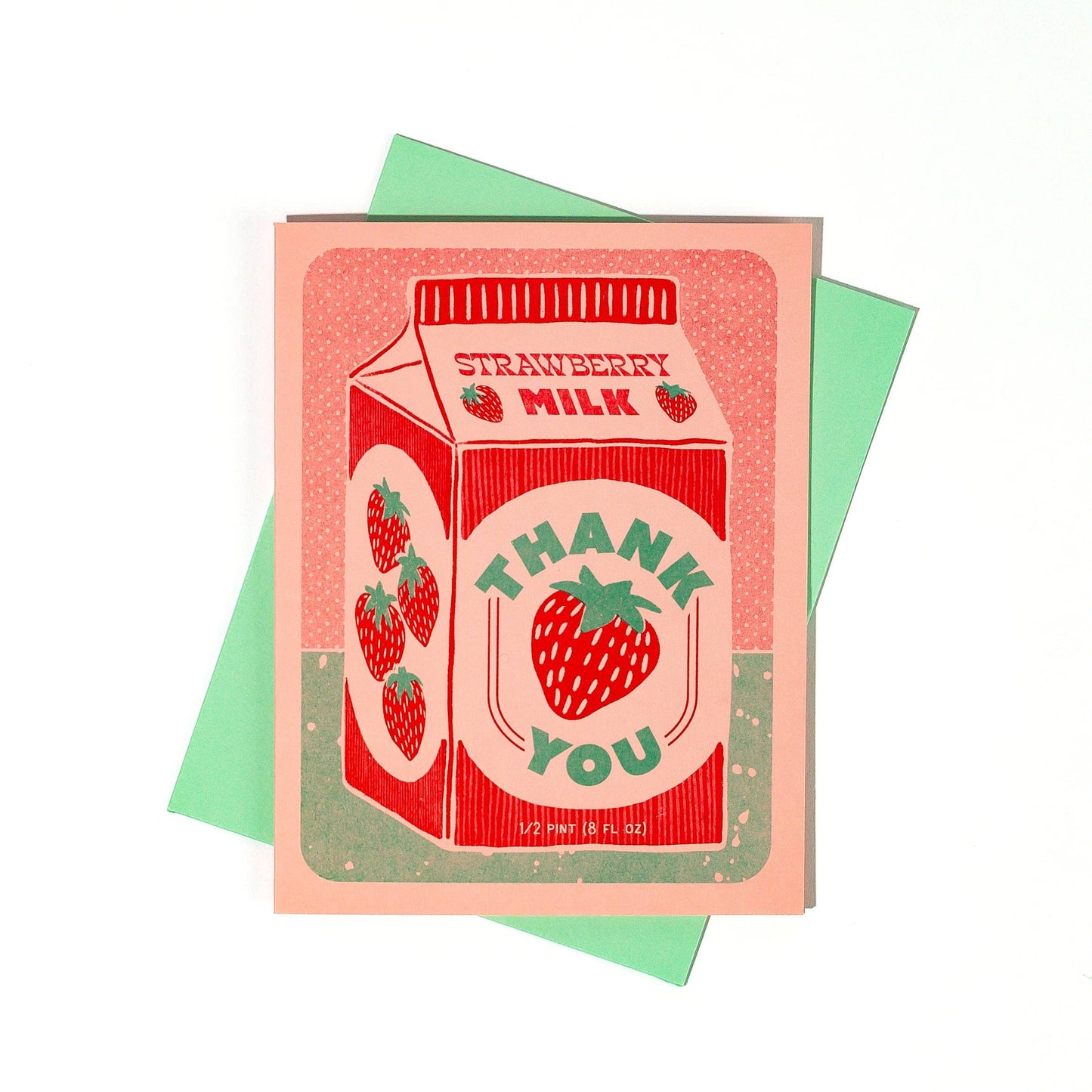 Strawberry Milk Thank You Risograph Card | Bromstad Printing Co. (VA)