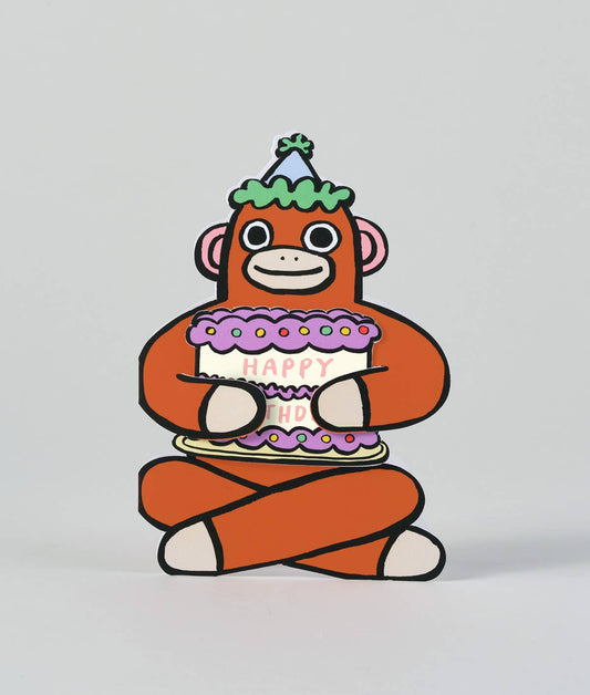 Monkey with Mini Card Kid's Birthday Card | Wrap (England)