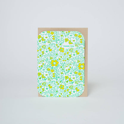 Floral Letterpress Thank You Cards Boxed Set of 6 | Egg Press (OR)