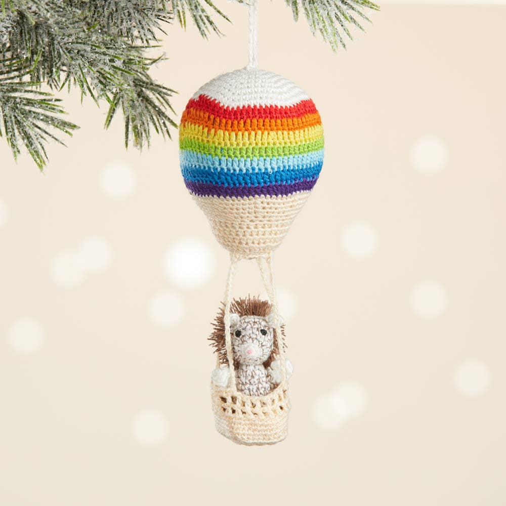 Aeronaut Hedgehog Crochet Critter  Ornament