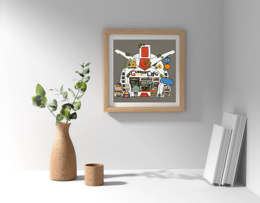Gundam Head Cafe Art Print | Sushiboiiiyy (CAN)