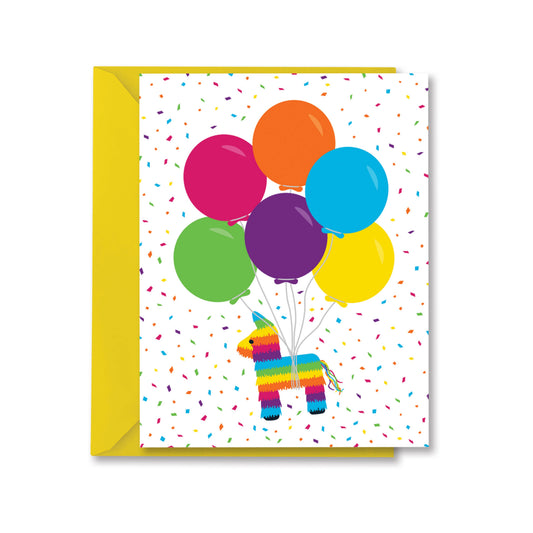 Piñata with Balloons Greeting Card