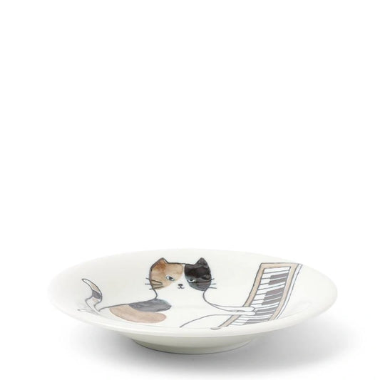 Piano Cat Ceramic Plate (Japan)