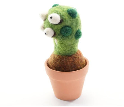 Handmade Wool Needle Felted Club Cactus Plant | Woolbuddy (CA)