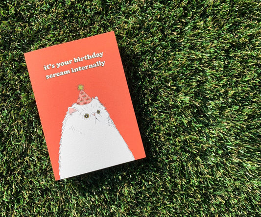 Scream Internally Birthday Card | Fineasslines (CA)