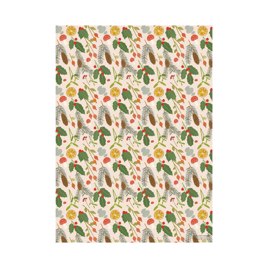 Holiday Greens Wrapping Paper  |  Red Cap Cards (NH)