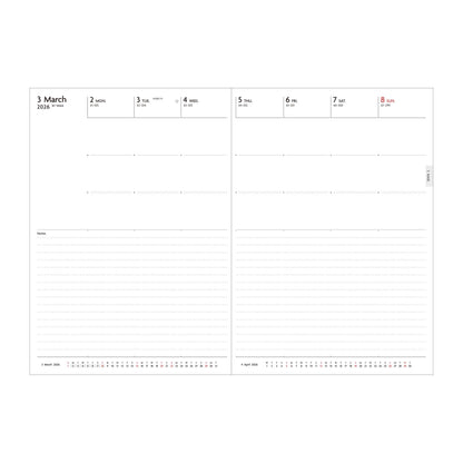 Weekly Notebook A5 |Lamp Black |  MARK’S Inc (Japan)