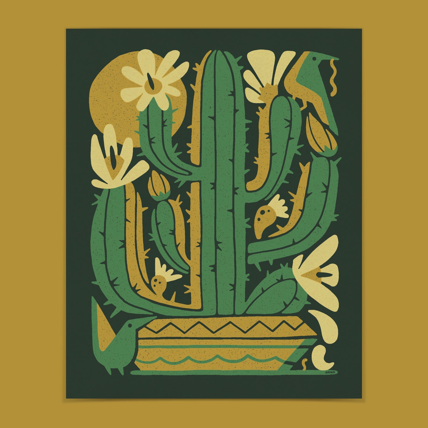 Saguaro Bloom Screenprint | Limited Edition | DKNG Studios (CA)