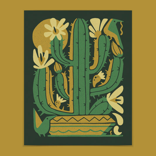 Saguaro Bloom Screenprint | Limited Edition | DKNG Studios (CA)