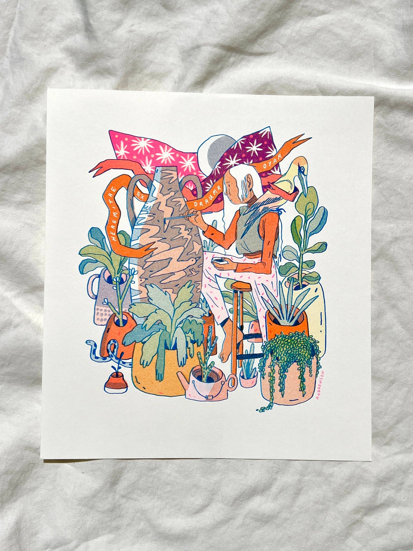 The Sculptor: Hermits of the Dream Islands Risograph Print | Natalie Andrewson (CA)